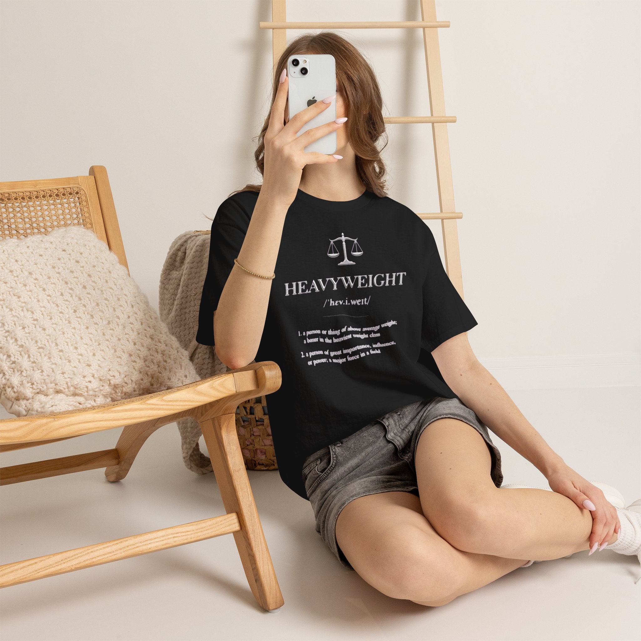 Scales of Justice 'Heavweight' Tee — Gold Legal Scales Graphic T-Shirt