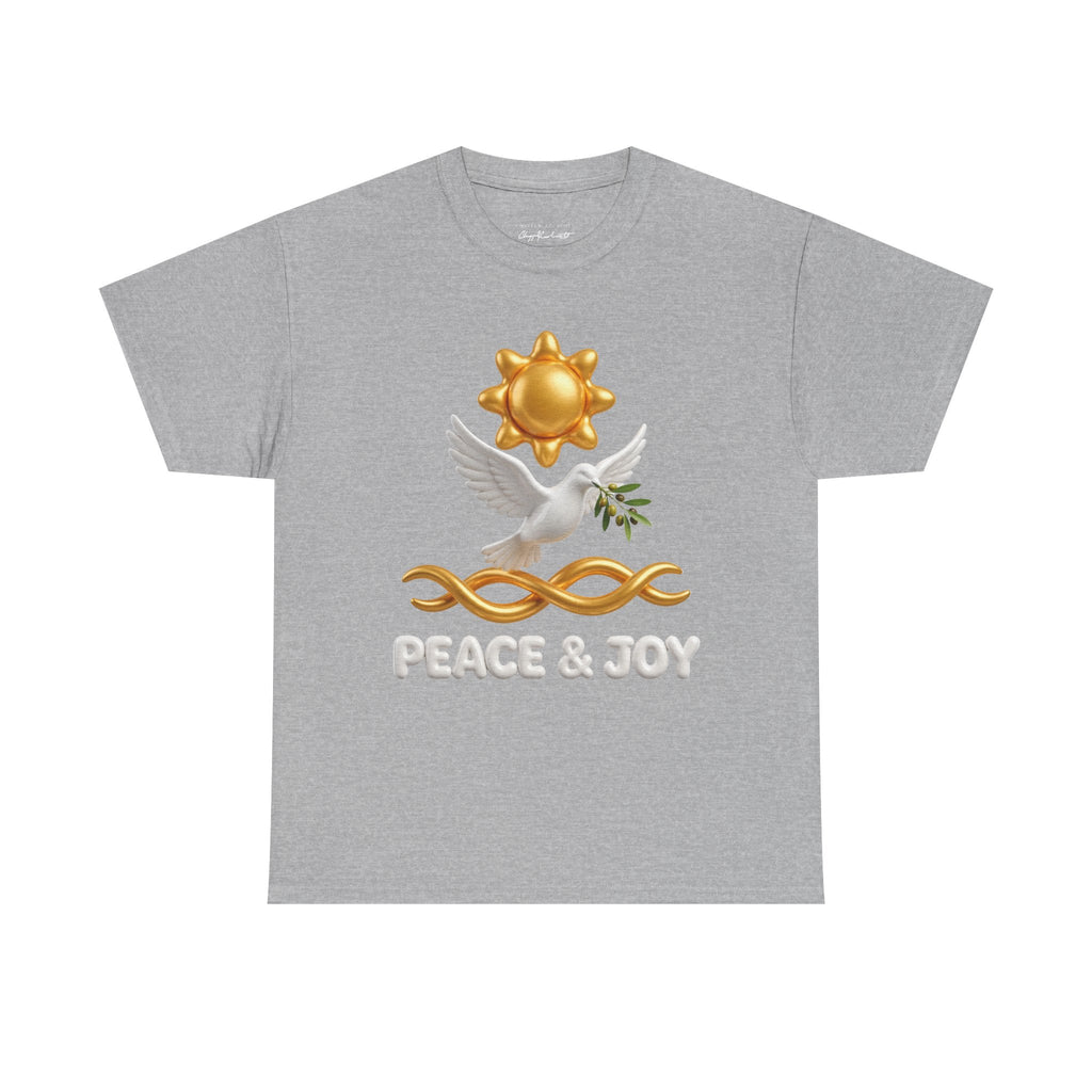 Peace & Joy T-Shirt — Dove with Olive Branch & Sun Graphic