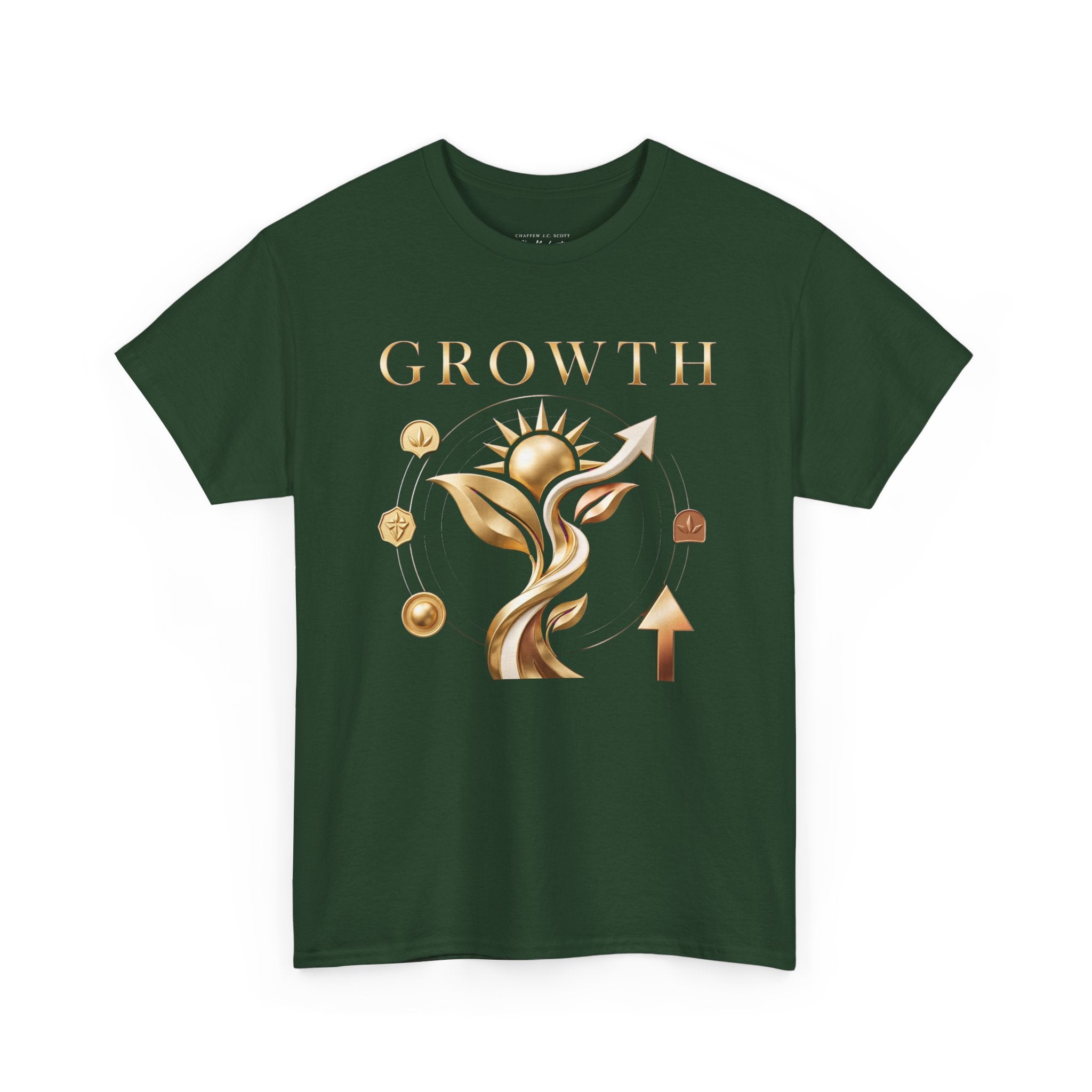 Growth Tee — Golden Botanical Growth Graphic T-Shirt