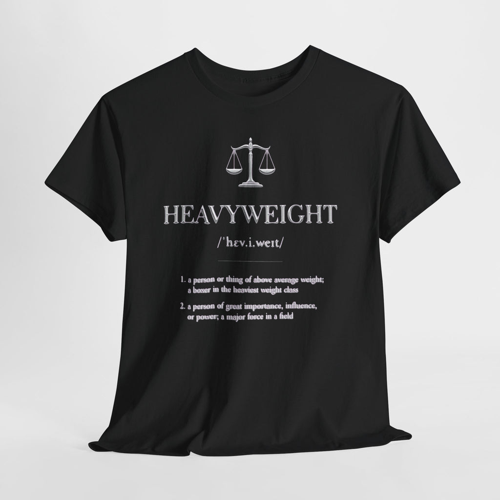 Scales of Justice 'Heavweight' Tee — Gold Legal Scales Graphic T-Shirt