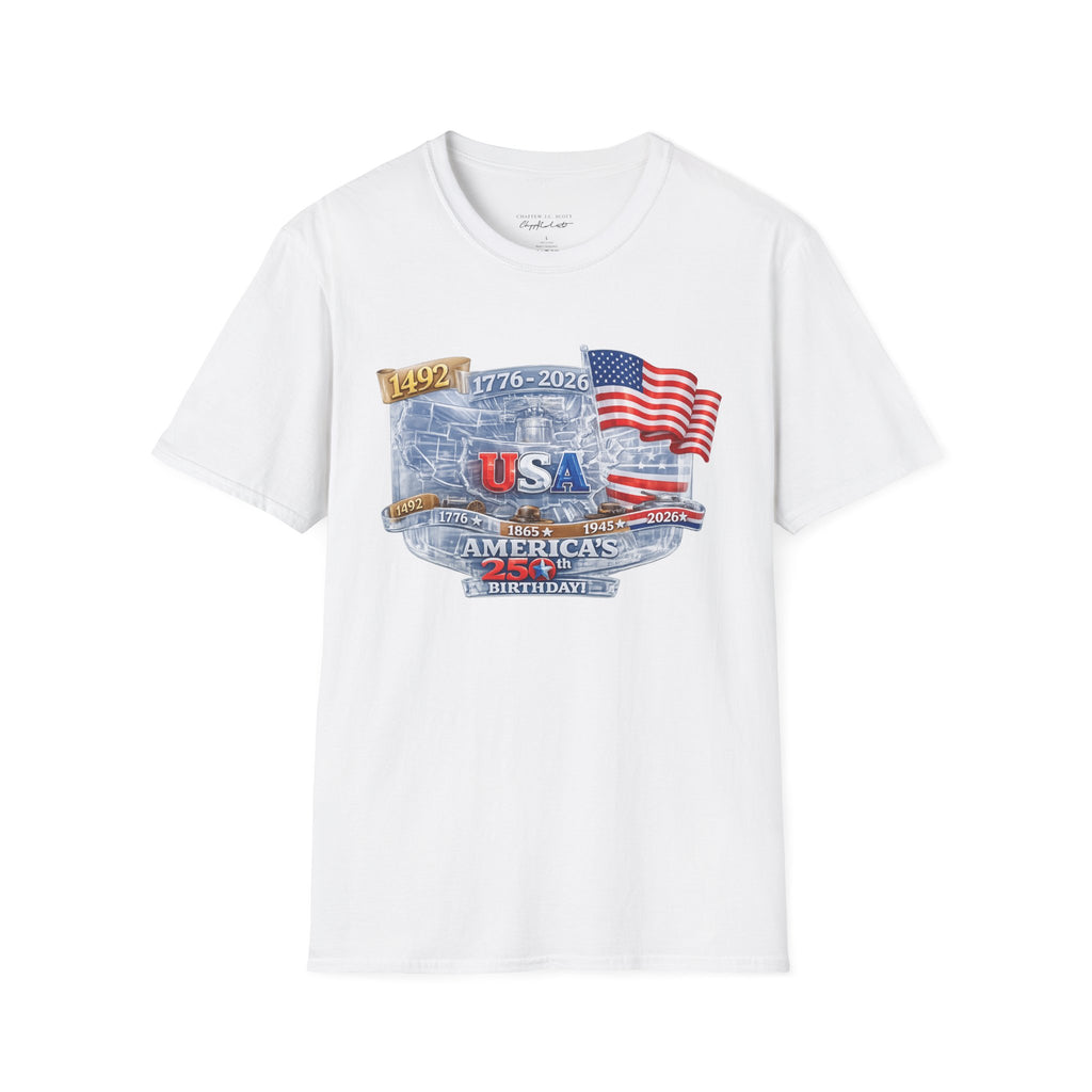 USA Proud Graphic T-Shirt — Patriotic 1776–2026 Flag Design