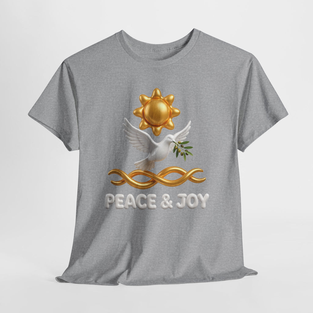 Peace & Joy T-Shirt — Dove with Olive Branch & Sun Graphic