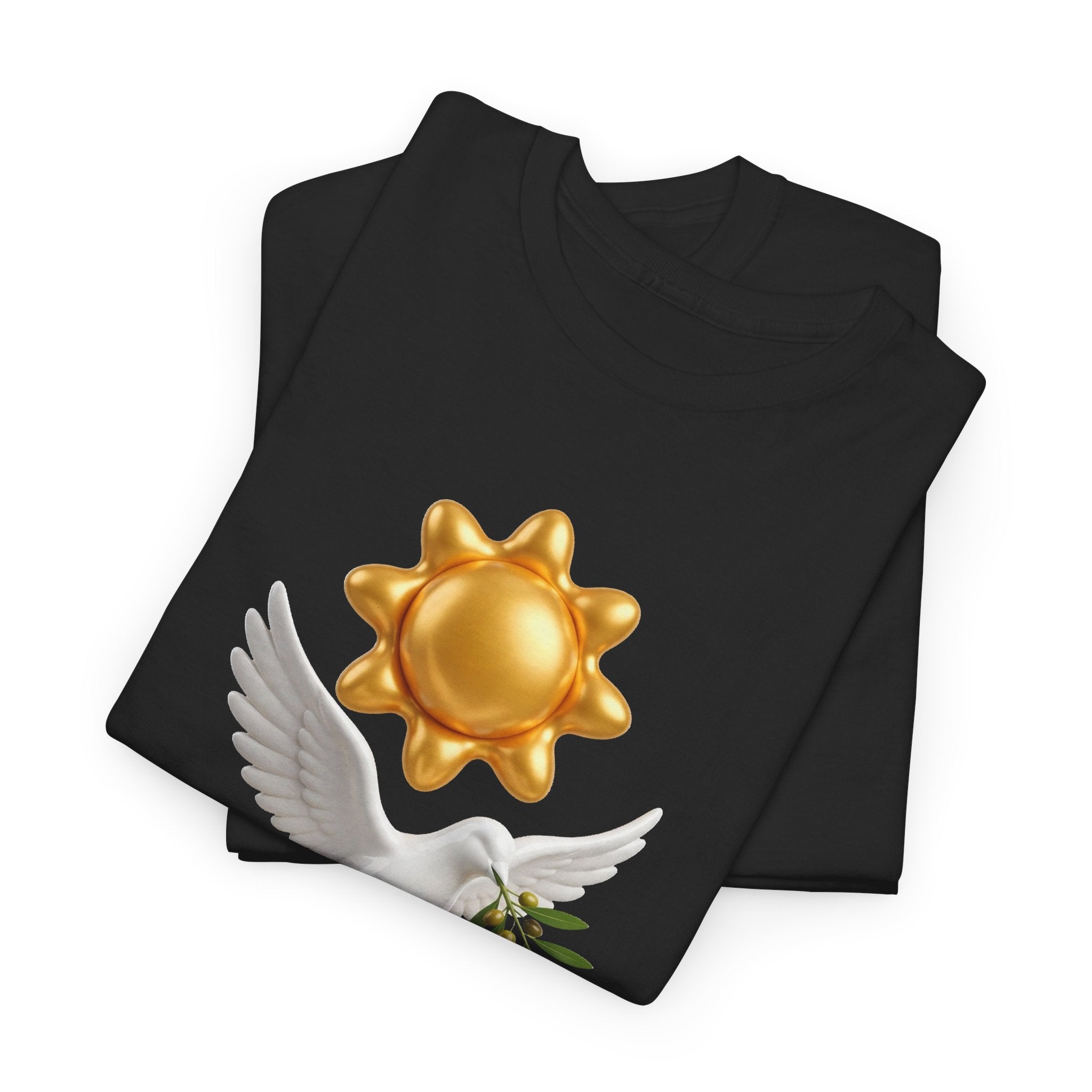 Peace & Joy T-Shirt — Dove with Olive Branch & Sun Graphic
