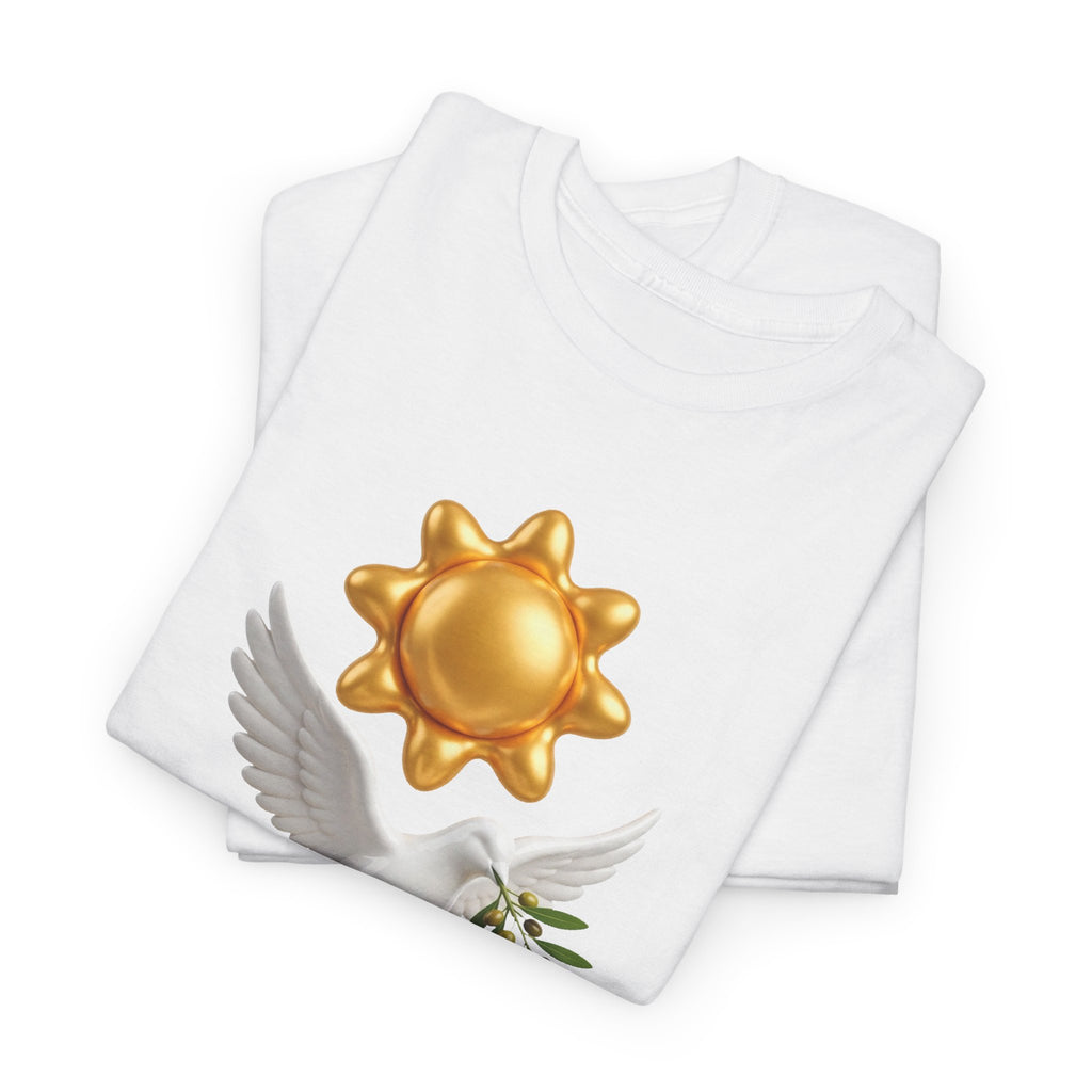 Peace & Joy T-Shirt — Dove with Olive Branch & Sun Graphic