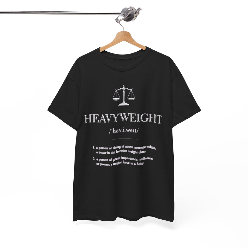 Scales of Justice 'Heavweight' Tee — Gold Legal Scales Graphic T-Shirt
