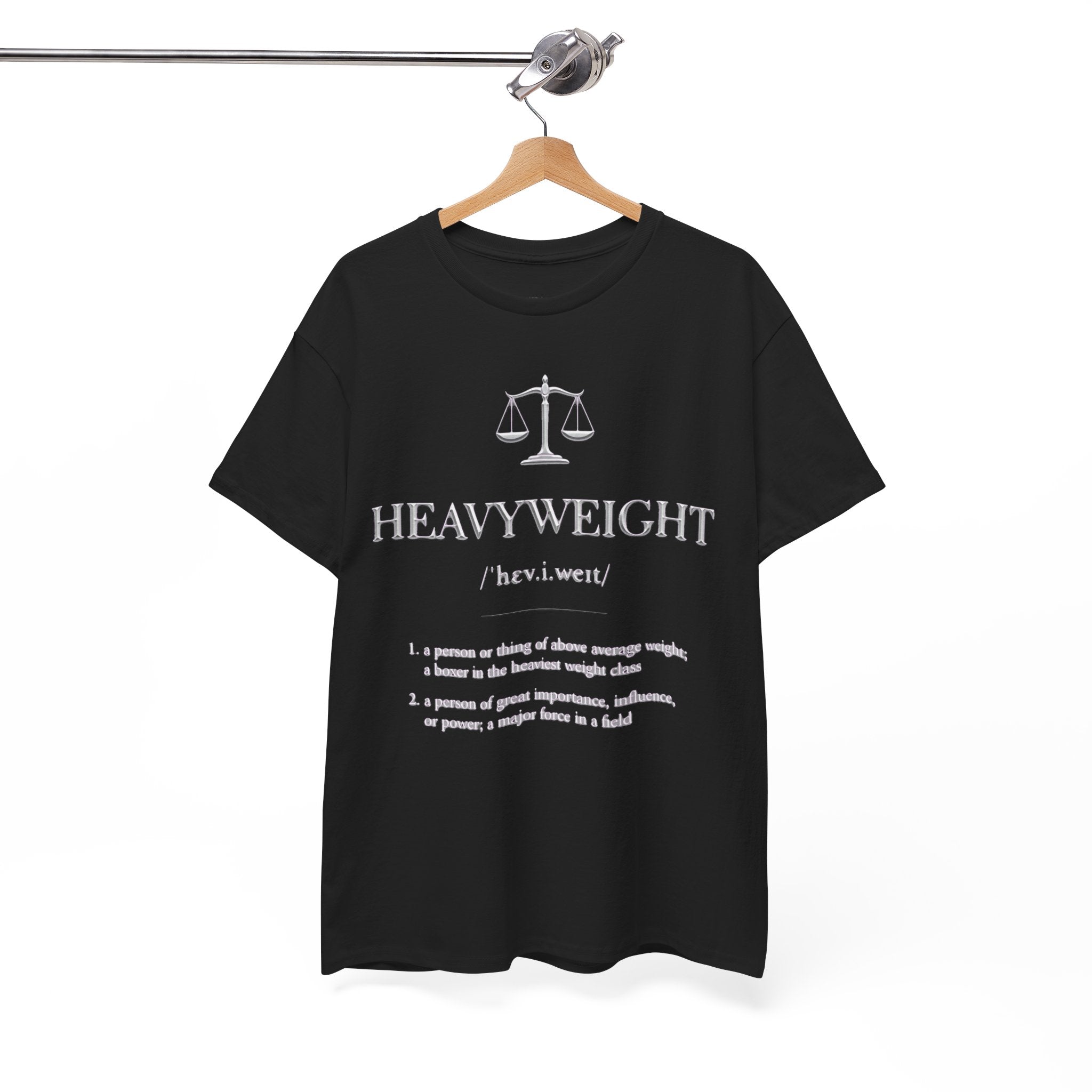 Scales of Justice 'Heavweight' Tee — Gold Legal Scales Graphic T-Shirt