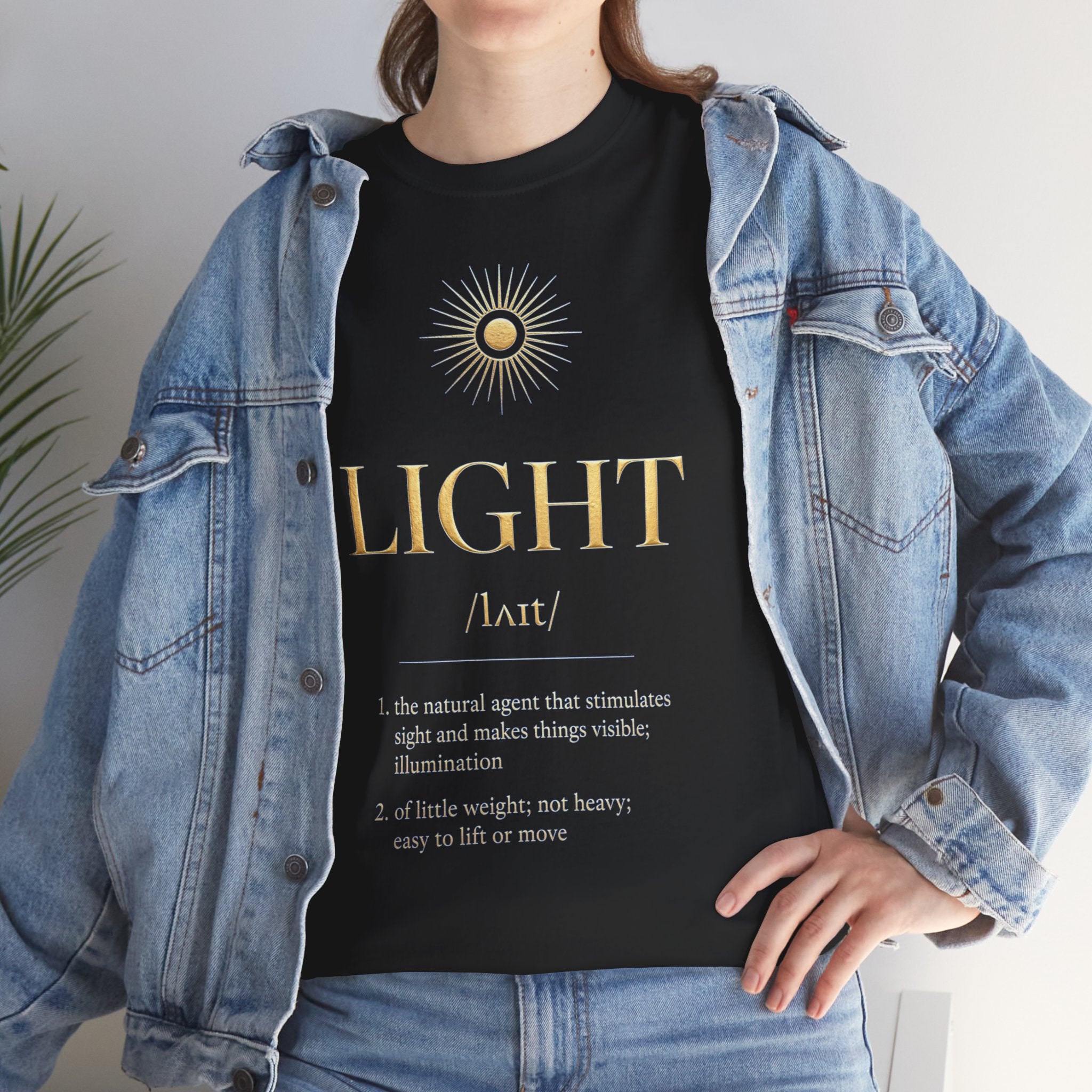 Light Definition T-Shirt — Minimal Sun Graphic Inspirational Tee