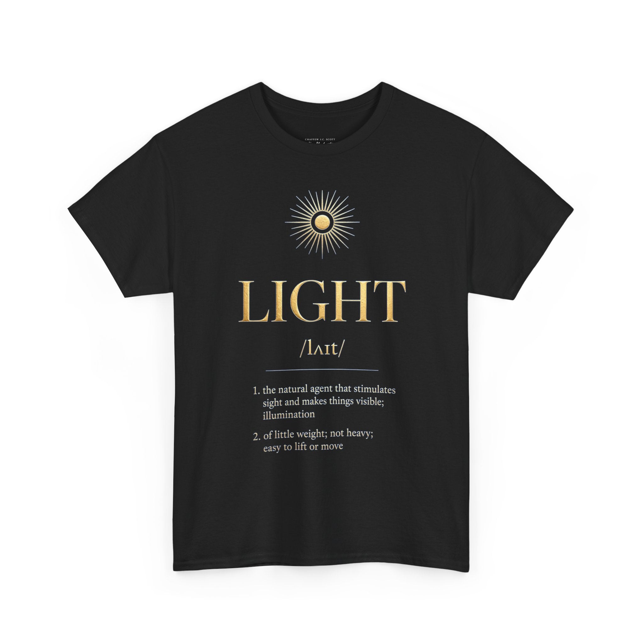 Light Definition T-Shirt — Minimal Sun Graphic Inspirational Tee