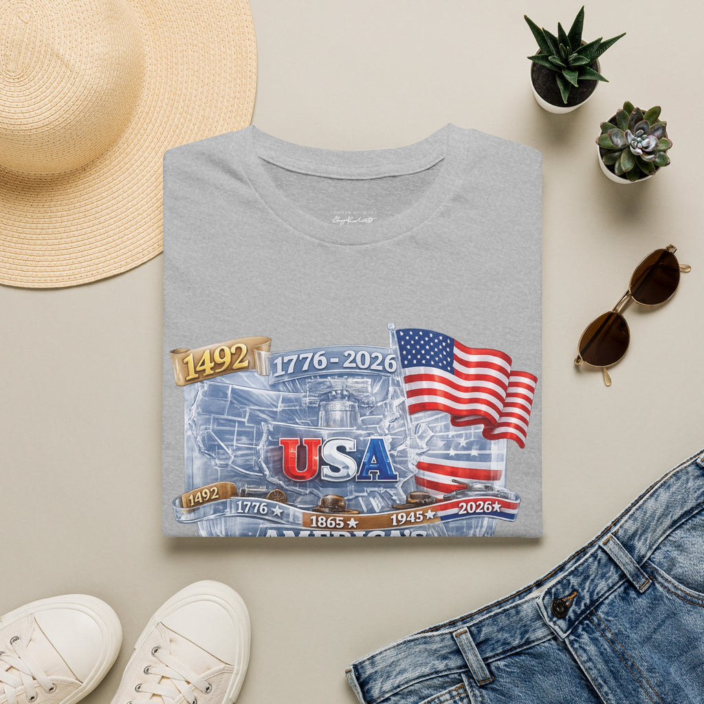 USA Proud Graphic T-Shirt — Patriotic 1776–2026 Flag Design