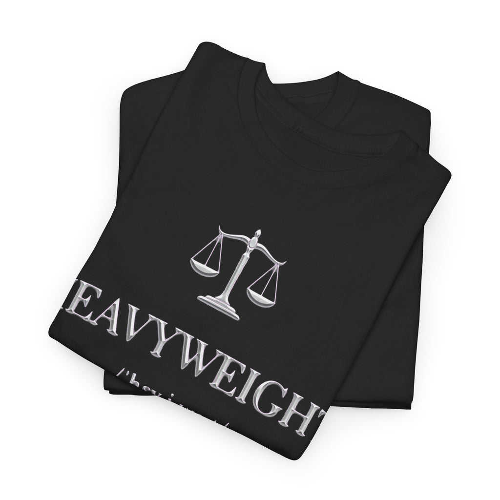 Scales of Justice 'Heavweight' Tee — Gold Legal Scales Graphic T-Shirt