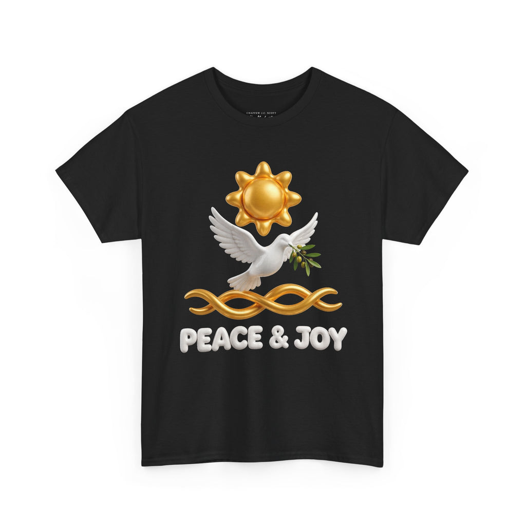 Peace & Joy T-Shirt — Dove with Olive Branch & Sun Graphic