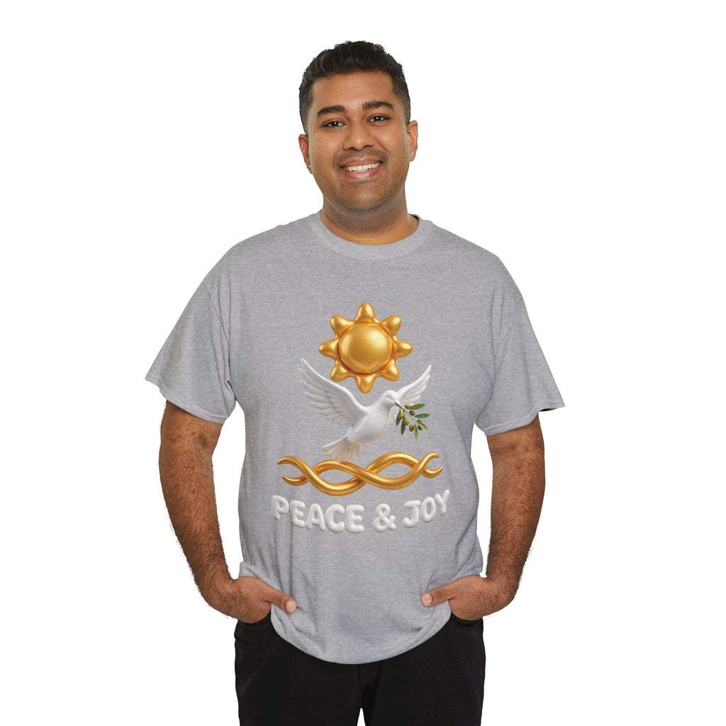 Peace & Joy T-Shirt — Dove with Olive Branch & Sun Graphic