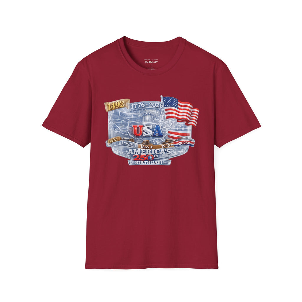 USA Proud Graphic T-Shirt — Patriotic 1776–2026 Flag Design