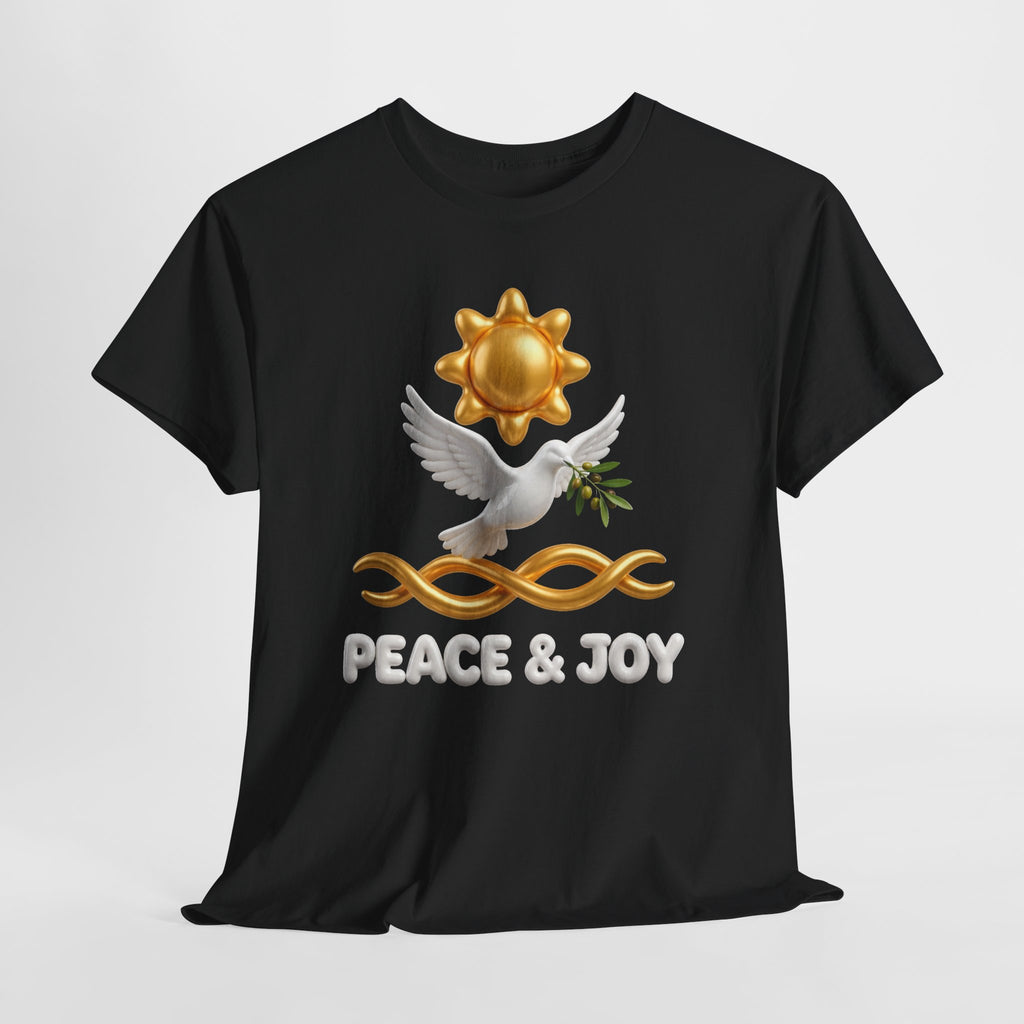 Peace & Joy T-Shirt — Dove with Olive Branch & Sun Graphic