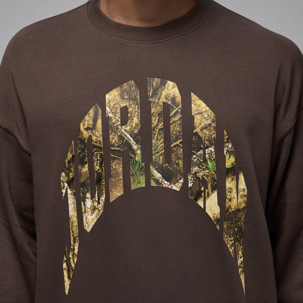 Air Jordan Mens French Terry Realtree Crewneck - Baroque Brown