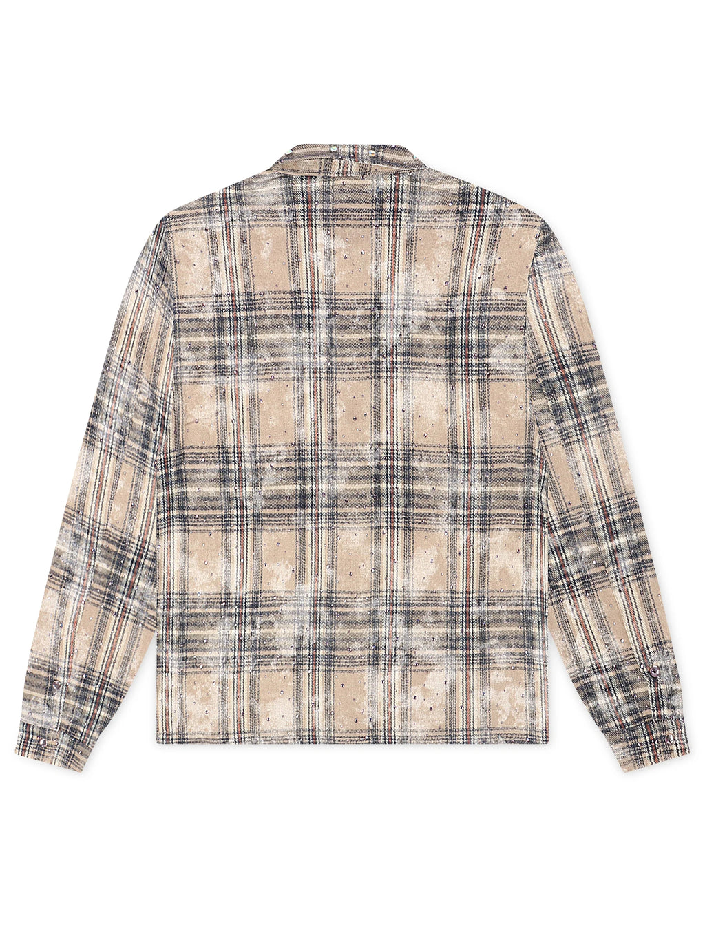 Rebel Denim Rhinestone Flannel - Grey