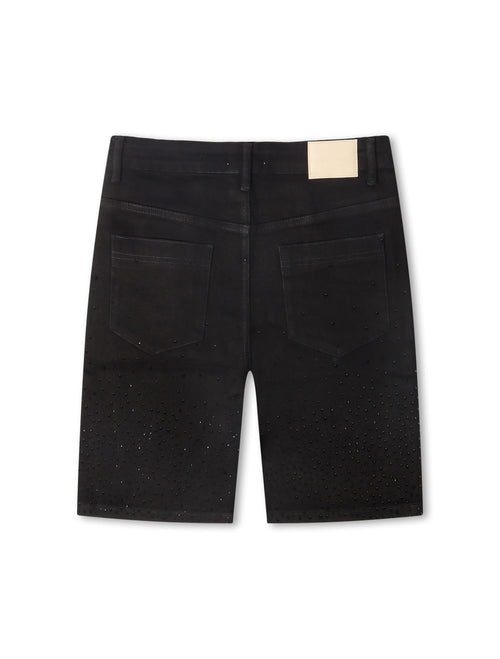 Almost Someday Solomon Rhinestone Jorts - Black