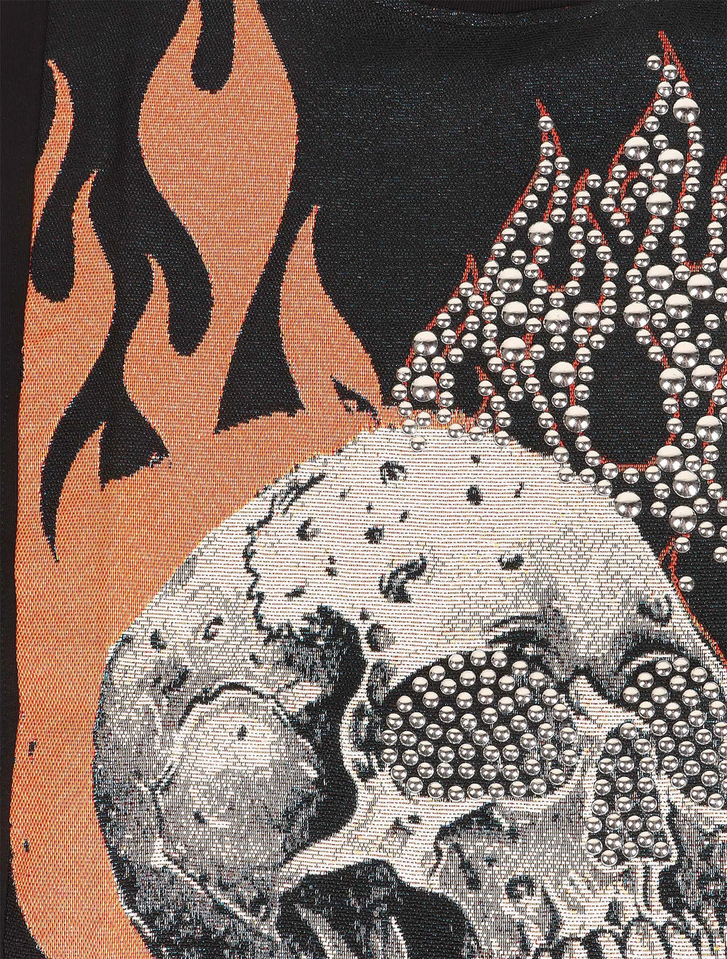 Majestik Mens Rock On Skull Tapestry Jacquard Tee - Black