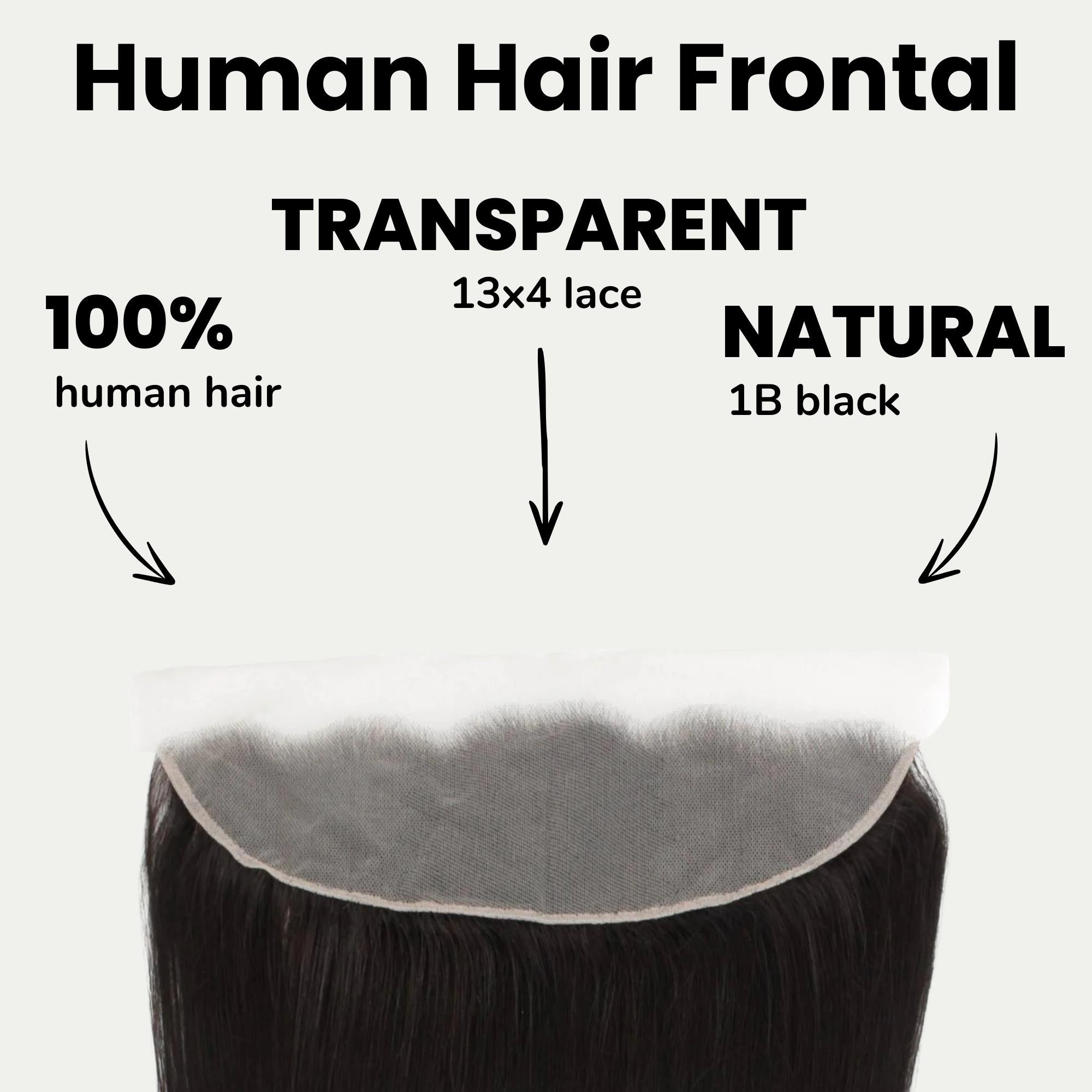 Malaysian Straight 13x4 Transparent Lace Human Hair Frontal