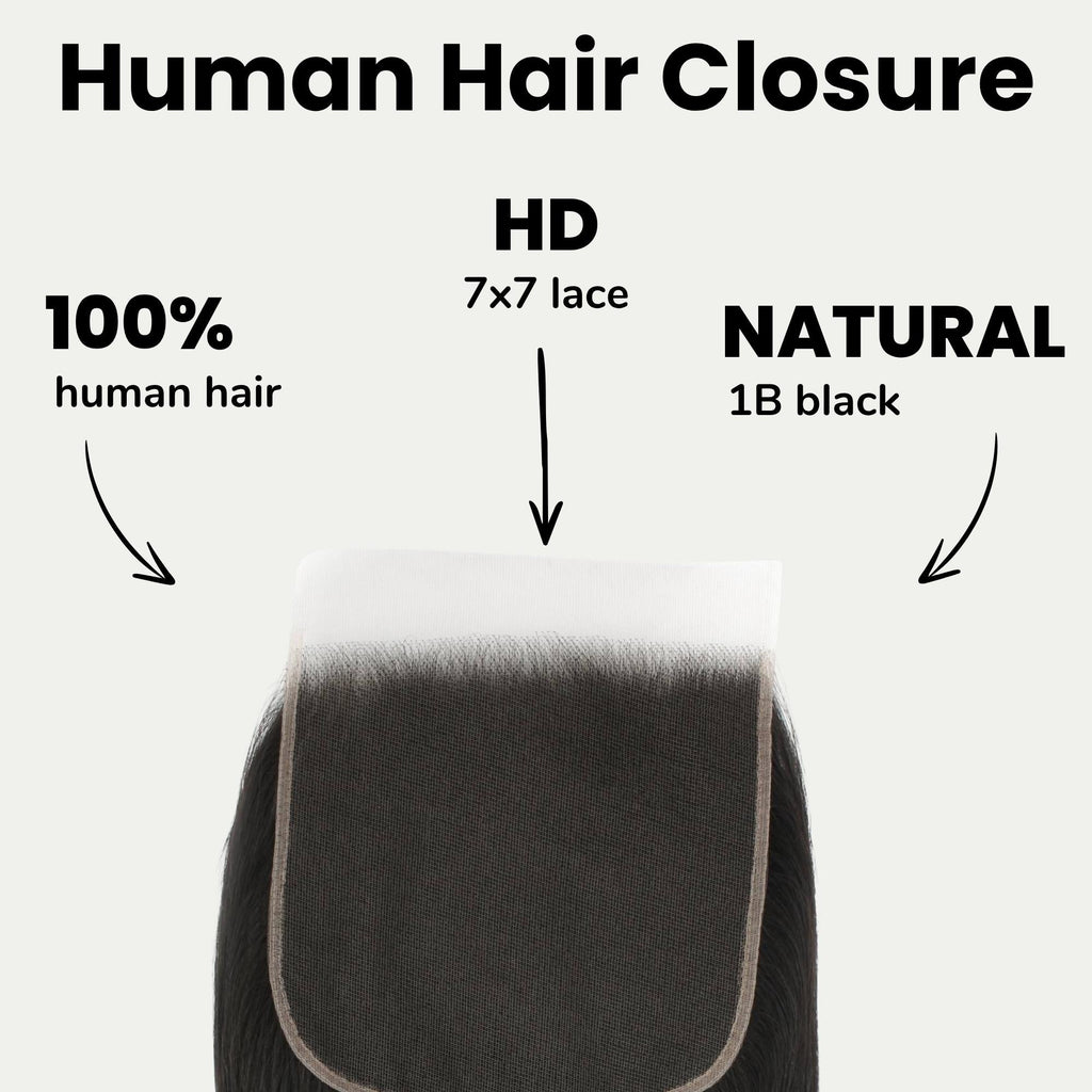 Straight 7x7 HD Lace Human Hair Closure