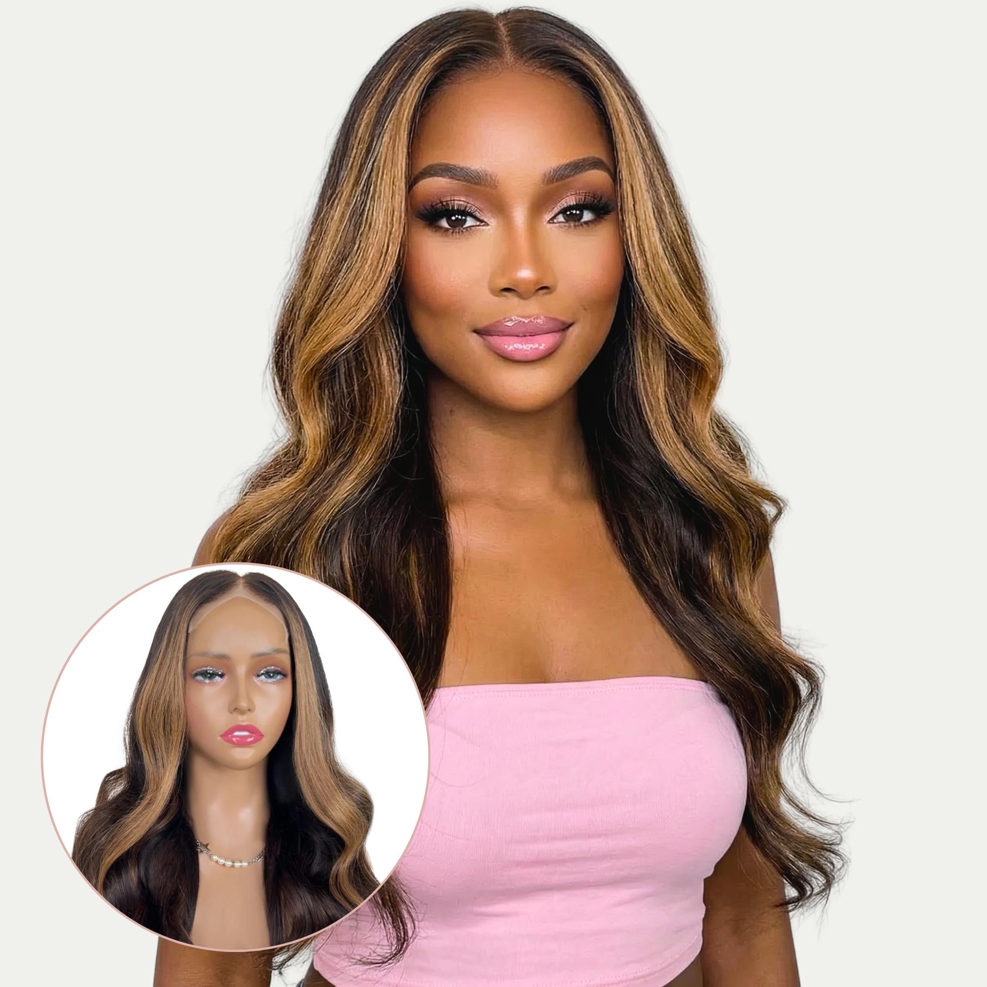 Zaria Glueless 5x5 HD Lace Professionally Colored 100% Human Hair Closure Wig